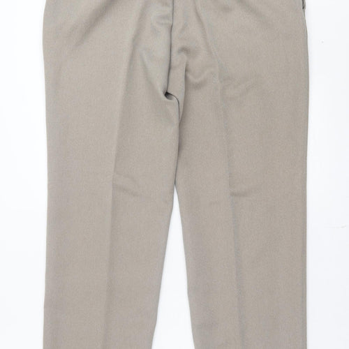 Preworn Mens Brown Polyester Trousers Size 38 in L31 in Regular Button