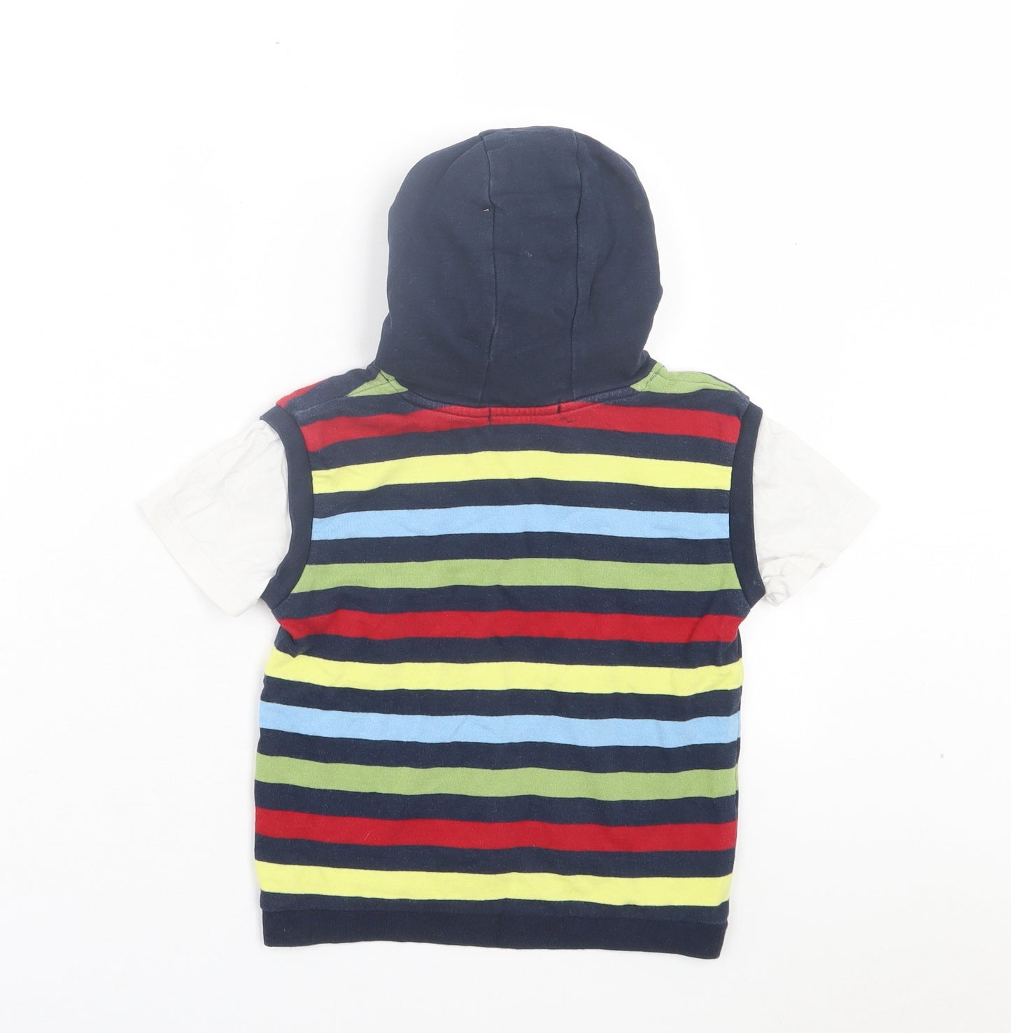 George Boys Multicoloured Striped Cotton Pullover Hoodie Size 2 Years Pullover