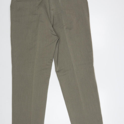 Denver Mens Grey Polyester Dress Pants Trousers Size 40 in L31 in Regular Hook & Loop
