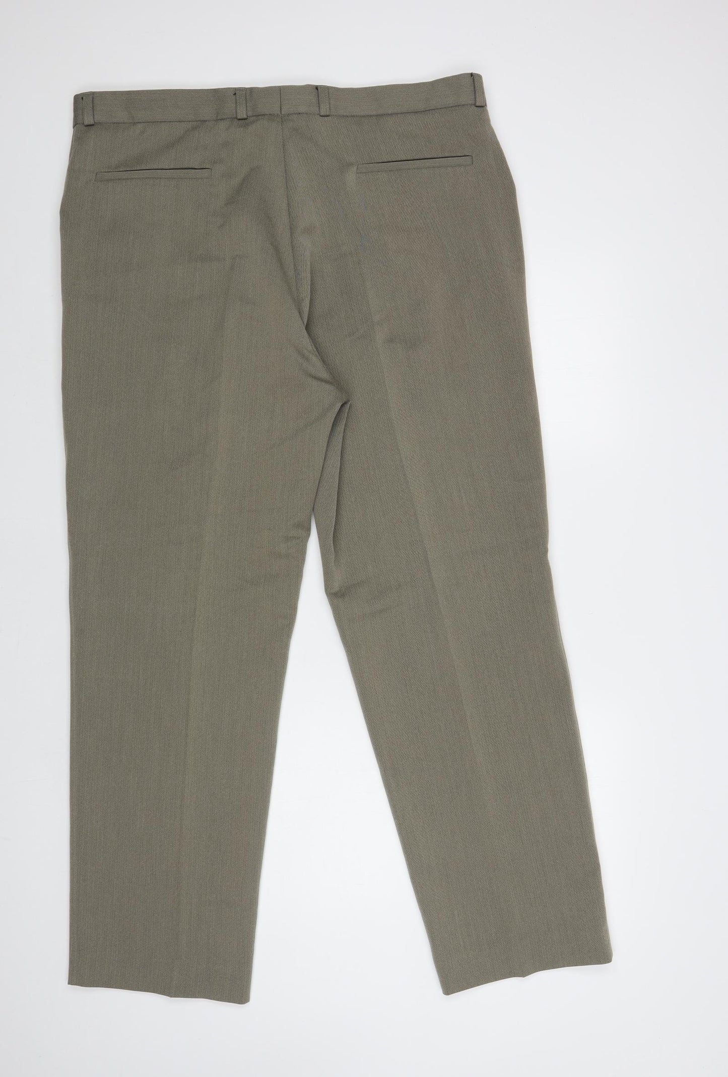 Denver Mens Grey Polyester Dress Pants Trousers Size 40 in L31 in Regular Hook & Loop