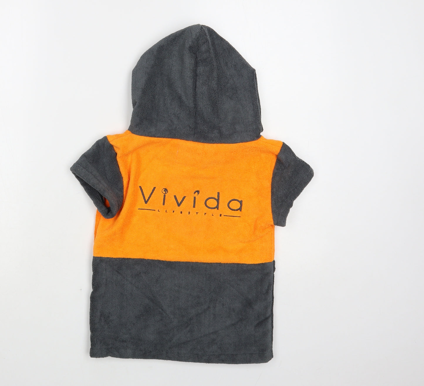 Vivida Boys Grey Colourblock Polyester Pullover Hoodie Size 2-3 Years Pullover