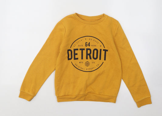 Primark Boys Yellow Cotton Pullover Sweatshirt Size 8-9 Years Pullover - Detroit