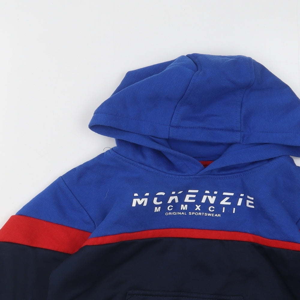 McKenzie Boys Blue Cotton Pullover Hoodie Size 7-8 Years Pullover