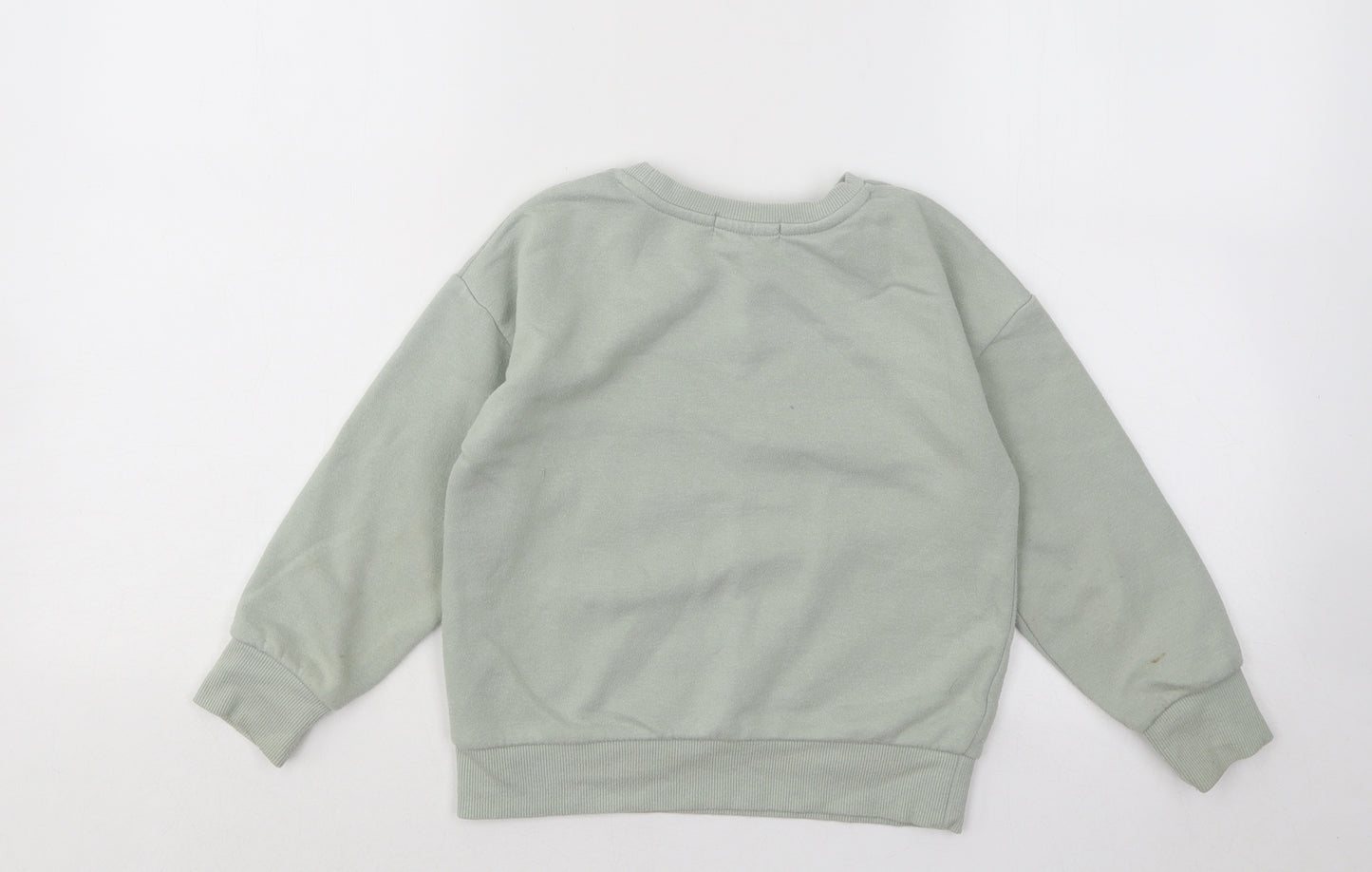 Primark Girls Green Cotton Pullover Sweatshirt Size 5-6 Years Pullover - Shine Bright