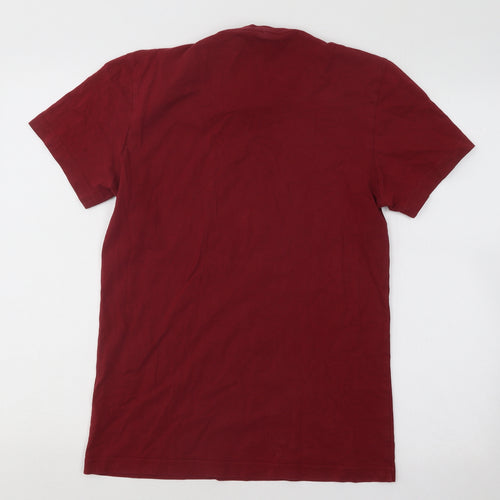 adidas Mens Red Cotton T-Shirt Size S Round Neck