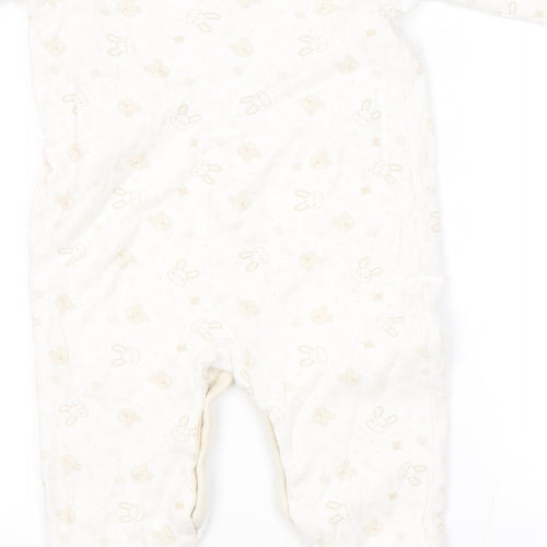 Matalan Baby White Geometric Cotton Set Bodysuit Size 18-24 Months Snap - Bunny Rabbit