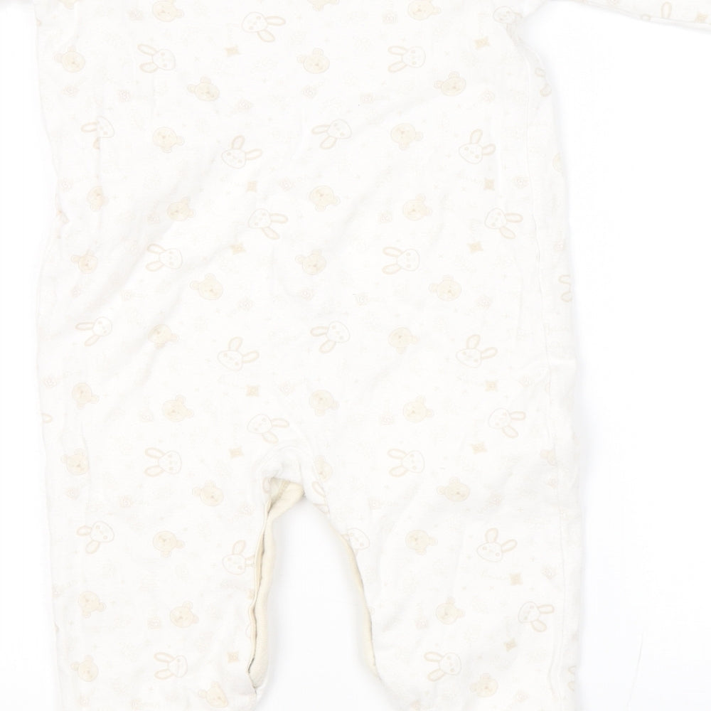 Matalan Baby White Geometric Cotton Set Bodysuit Size 18-24 Months Snap - Bunny Rabbit