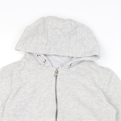 Primark Boys Grey Cotton Full Zip Hoodie Size 9-10 Years Zip