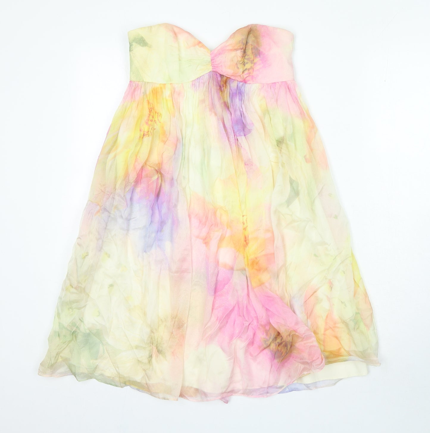 Forever New Womens Multicoloured Tie Dye Polyacrylate Fibre A-Line Size 6 Off the Shoulder