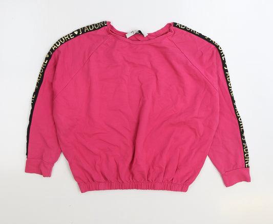 My Vogue Girls Pink Cotton Pullover Sweatshirt Size 14-15 Years Pullover