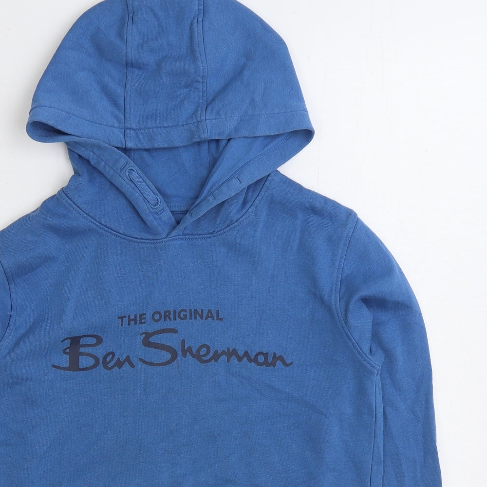 Ben Sherman Boys Blue Cotton Pullover Hoodie Size 12-13 Years Pullover