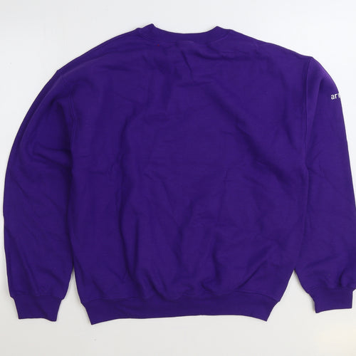 Gildan Mens Purple Cotton Pullover Sweatshirt Size M