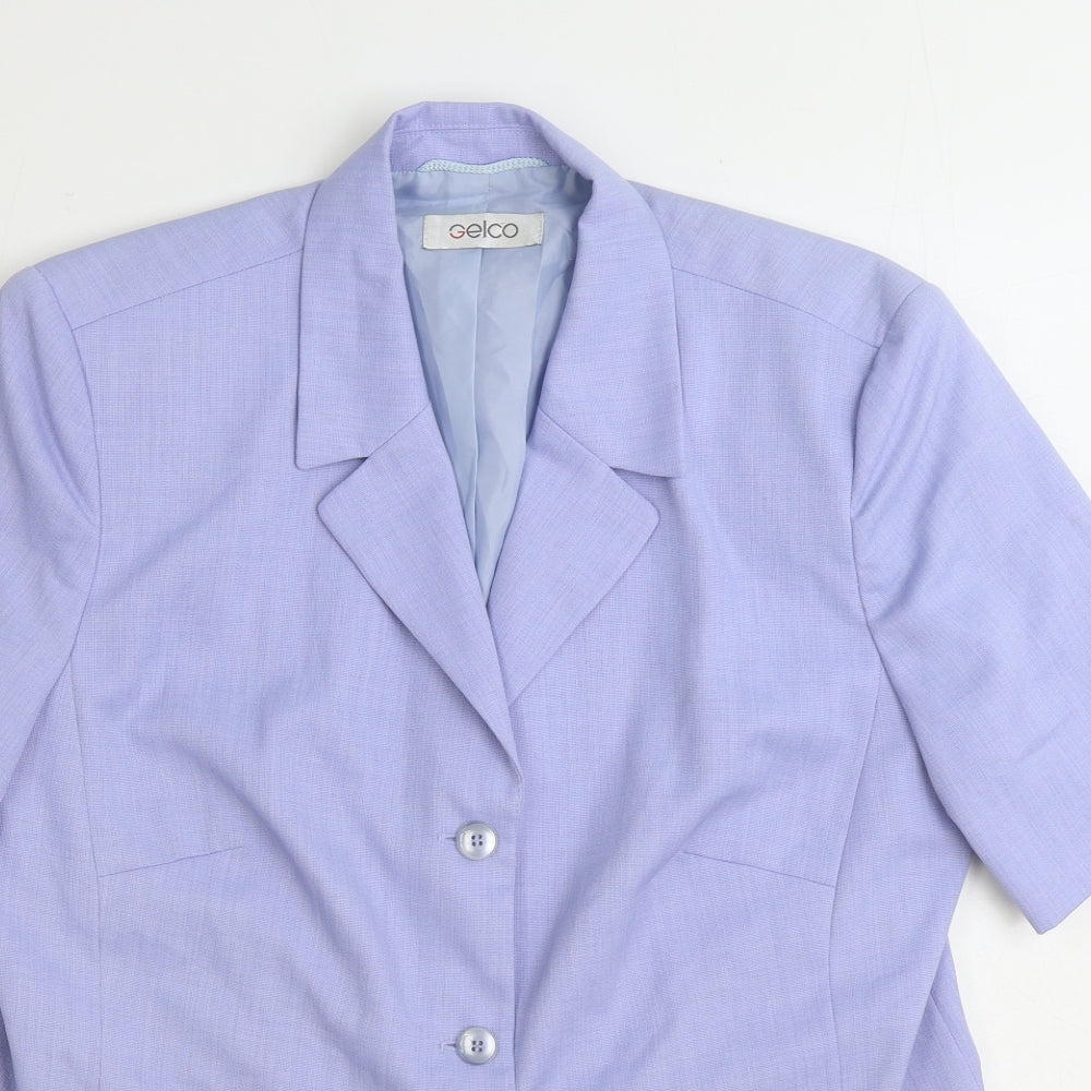 Gelco Womens Blue Jacket Blazer Size 20 Button - Short Sleeve