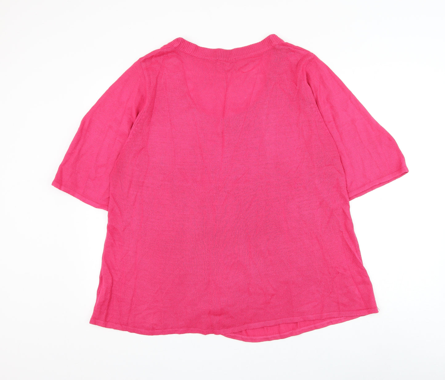 Tommy & Kate Womens Pink Scoop Neck Acrylic Pullover Jumper Size 16