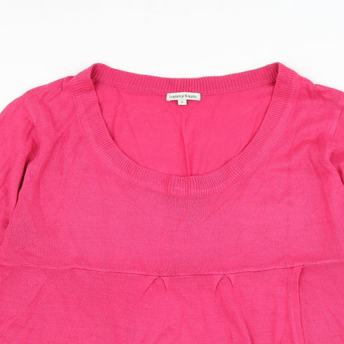 Tommy & Kate Womens Pink Scoop Neck Acrylic Pullover Jumper Size 16