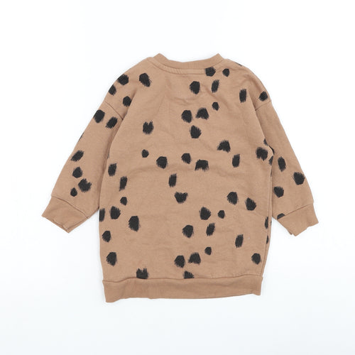 George Girls Brown Spotted Polyester Pullover Sweatshirt Size 2-3 Years Pullover