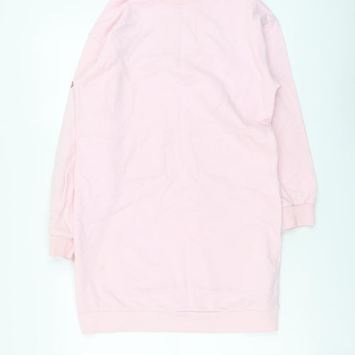 George Girls Pink Cotton Tunic Sweatshirt Size 12-13 Years Pullover