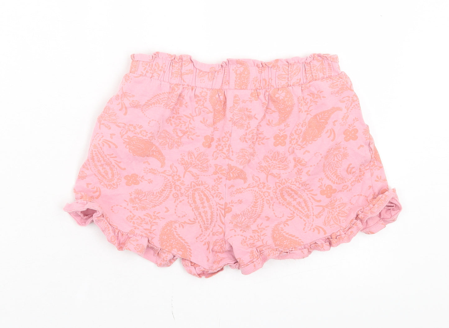 TU Girls Pink Paisley Cotton Boyfriend Shorts Size 11 Years Regular Drawstring