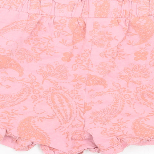 TU Girls Pink Paisley Cotton Boyfriend Shorts Size 11 Years Regular Drawstring
