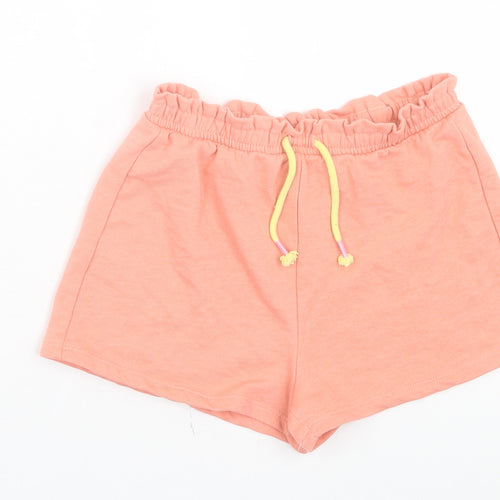 Matalan Girls Pink Cotton Sweat Shorts Size 11 Years Regular Drawstring