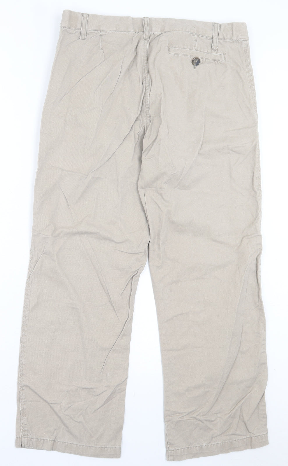 George Mens Beige Cotton Chino Trousers Size 34 in L29 in Regular Button