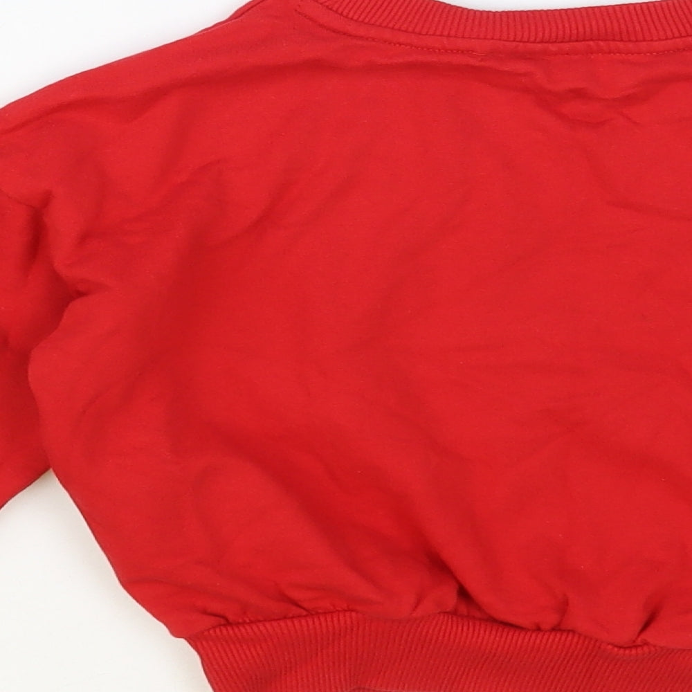 NEXT Boys Red Cotton Pullover Sweatshirt Size 5 Years Pullover - It's Coming Ho-Ho Home
