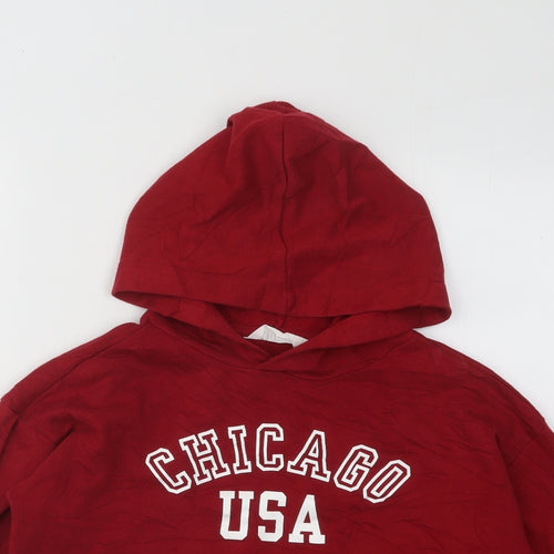 H&M Girls Red Cotton Pullover Hoodie Size 11-12 Years Pullover - Chicago USA