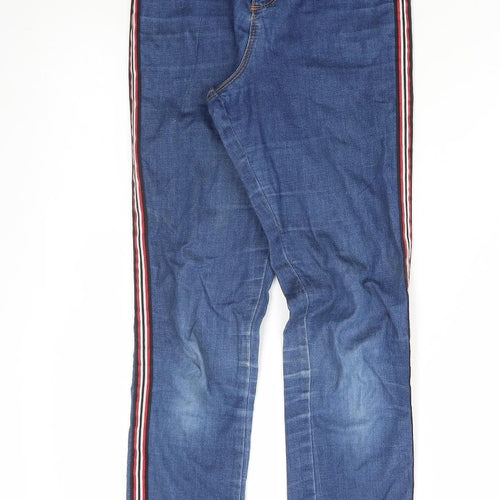 Denim & Co. Girls Blue Cotton Skinny Jeans Size 6 Years L24 in Regular Zip