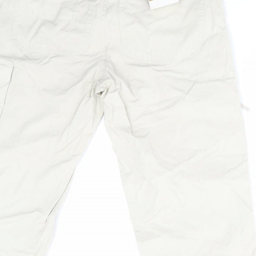 Debenhams Mens Beige Cotton Cargo Shorts Size 30 in L16 in Regular Zip