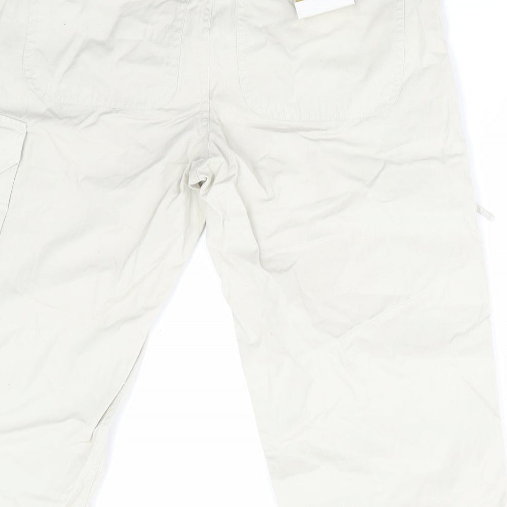 Debenhams Mens Beige Cotton Cargo Shorts Size 30 in L16 in Regular Zip