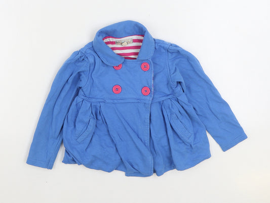 Marks and Spencer Girls Blue Jacket Size 2-3 Years Button