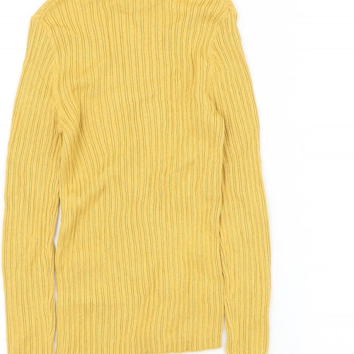 George Girls Yellow Roll Neck Cotton Pullover Jumper Size 5-6 Years Pullover