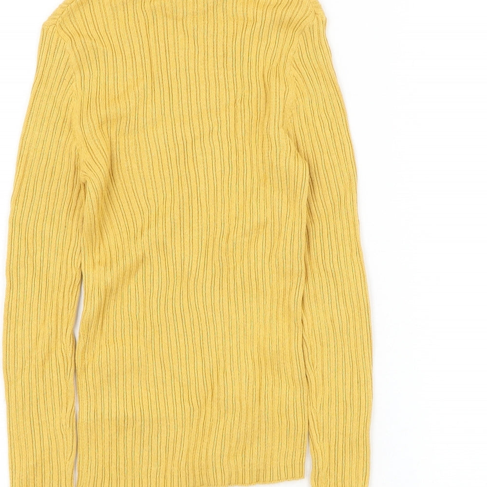 George Girls Yellow Roll Neck Cotton Pullover Jumper Size 5-6 Years Pullover