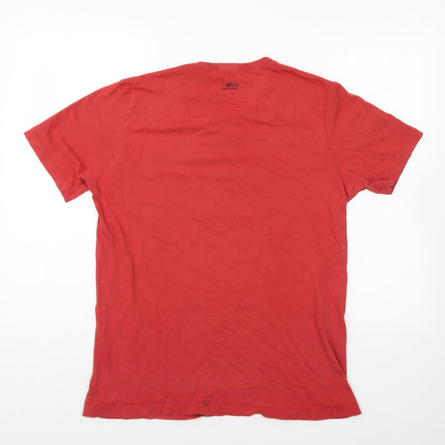 HUGO BOSS Mens Red Cotton T-Shirt Size L Round Neck
