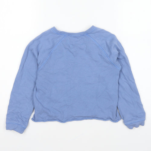 NEXT Girls Blue Cotton Pullover Sweatshirt Size 8 Years Pullover - Planets