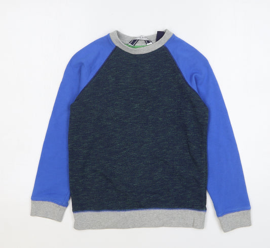 Lands End Boys Multicoloured Colourblock Cotton Pullover Sweatshirt Size 8-9 Years Pullover