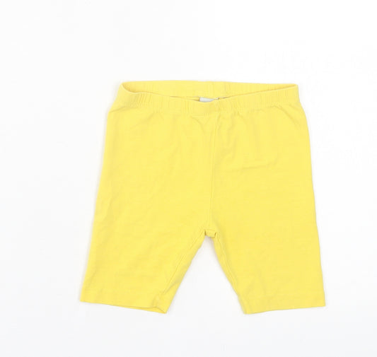 TU Girls Yellow Cotton Biker Shorts Size 4-5 Years Regular