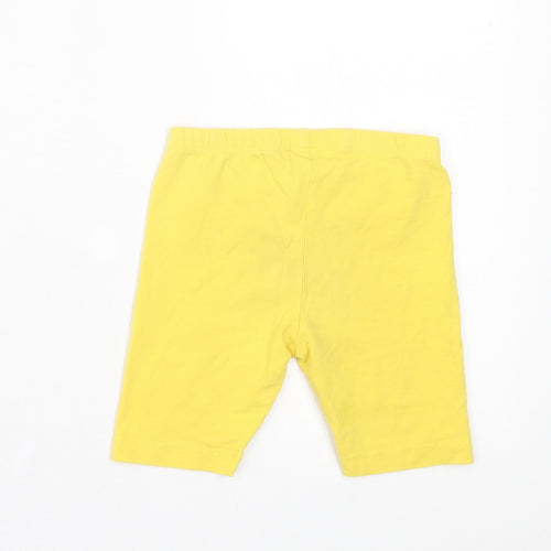 TU Girls Yellow Cotton Biker Shorts Size 4-5 Years Regular