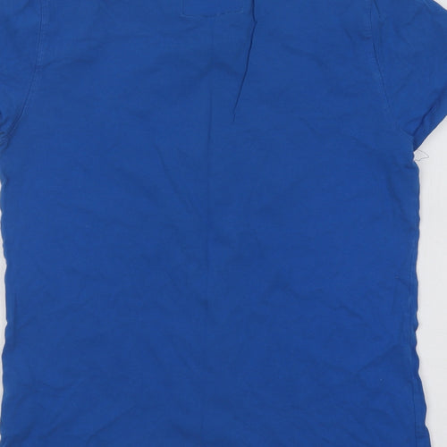 Henleys Womens Blue Cotton Basic T-Shirt Round Neck
