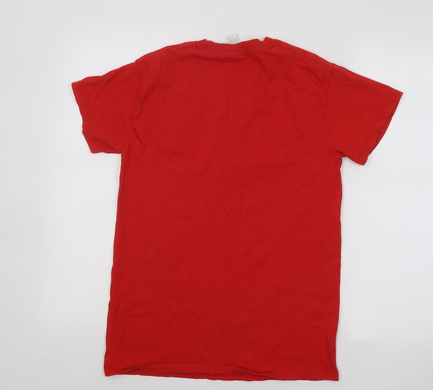 Gildan Mens Red Cotton T-Shirt Size S Round Neck - Wales Cymru