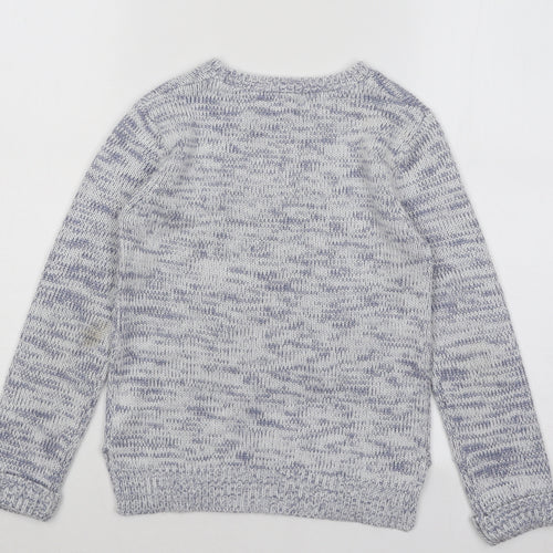 F&F Girls Blue Round Neck Acrylic Pullover Jumper Size 7-8 Years Pullover - Fox