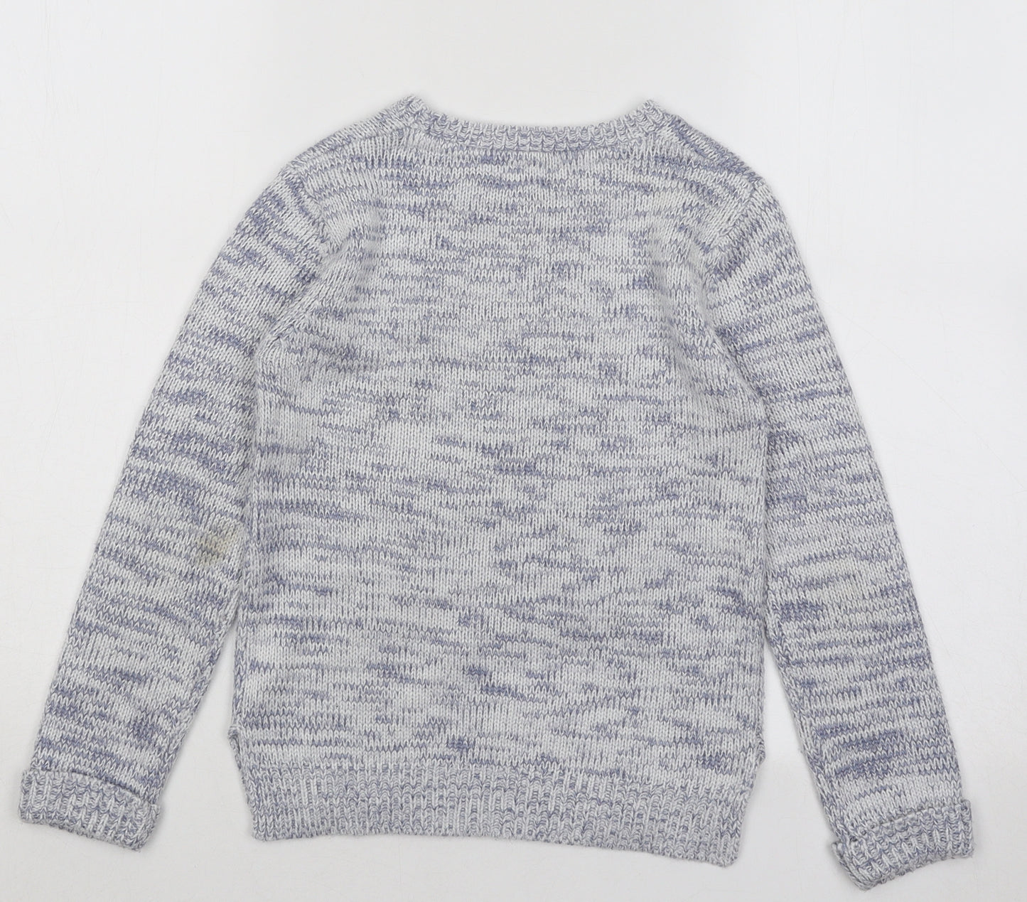 F&F Girls Blue Round Neck Acrylic Pullover Jumper Size 7-8 Years Pullover - Fox