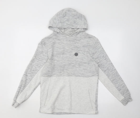 George Boys Grey Geometric Cotton Pullover Hoodie Size 12 Years Pullover