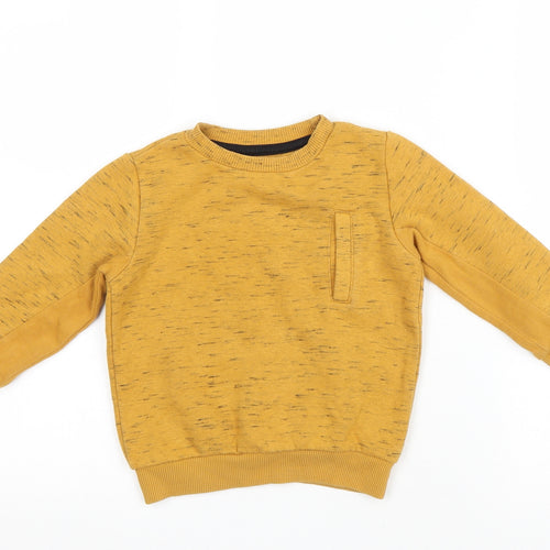 F&F Boys Yellow Cotton Pullover Sweatshirt Size 2-3 Years Pullover