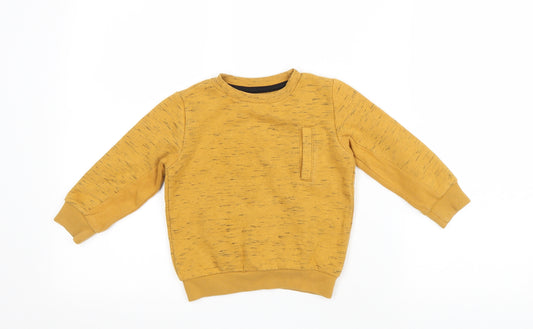 F&F Boys Yellow Cotton Pullover Sweatshirt Size 2-3 Years Pullover