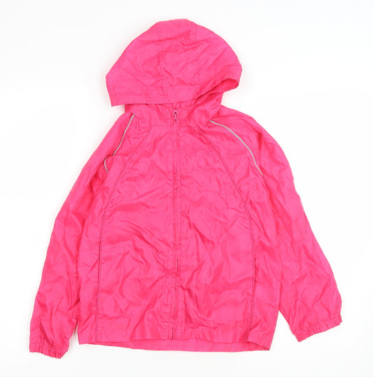 George Girls Pink Anorak Coat Size 7-8 Years Zip