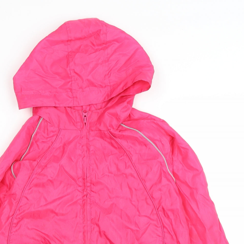 George Girls Pink Anorak Coat Size 7-8 Years Zip