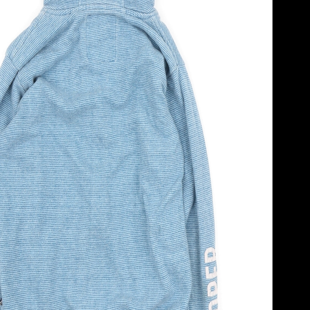 Lee Cooper Boys Blue Striped Polyester Full Zip Hoodie Size 11-12 Years Zip