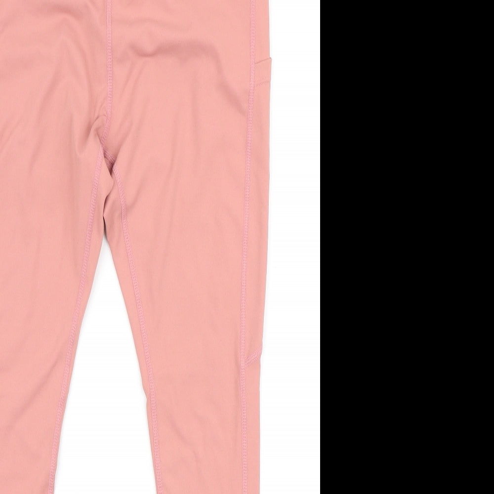 Preworn Womens Pink Nylon Compression Leggings Size M L24 in Regular Pullover