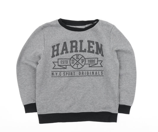 Primark Boys Grey Cotton Pullover Sweatshirt Size 10-11 Years Pullover - Harlem New York